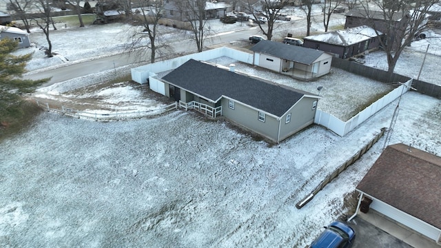 view of snowy aerial view