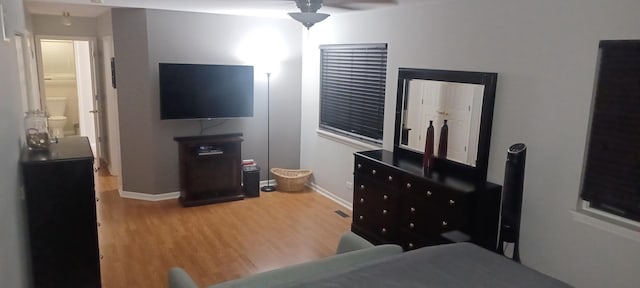 bedroom featuring wood-type flooring