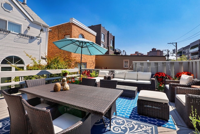 view of patio featuring an outdoor living space