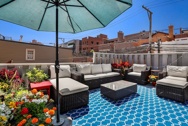 view of patio with outdoor lounge area