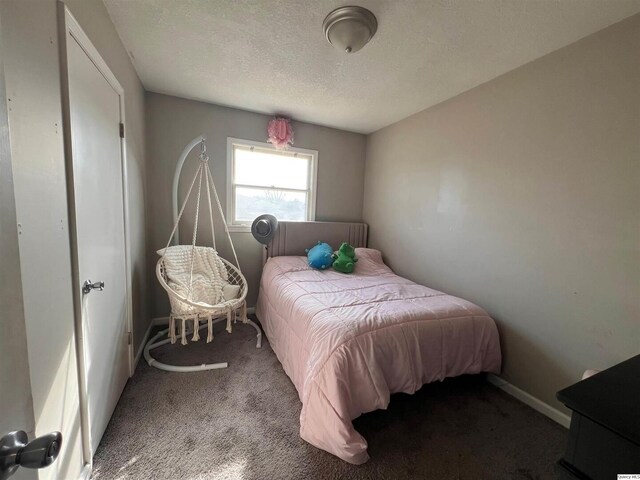 2433 Cedar Creek Ct, Quincy, IL 62305 - carpeted bedroom with a textured ceiling