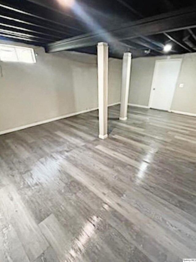 2433 Cedar Creek Ct, Quincy, IL 62305 - basement with dark hardwood / wood-style floors
