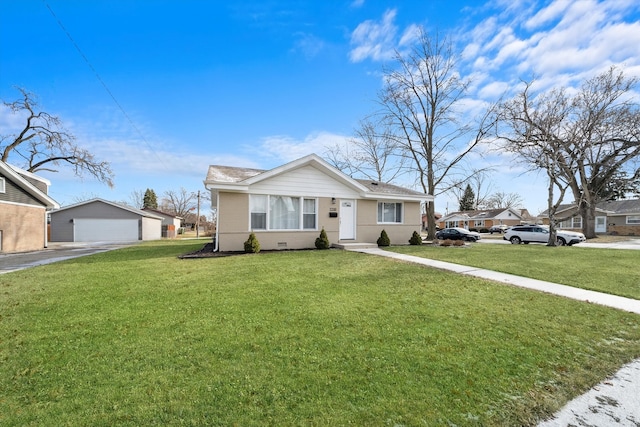 view of front of home with a front lawn