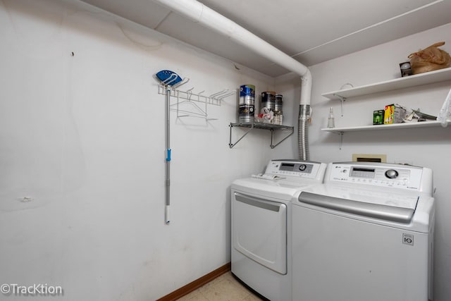 laundry area featuring independent washer and dryer