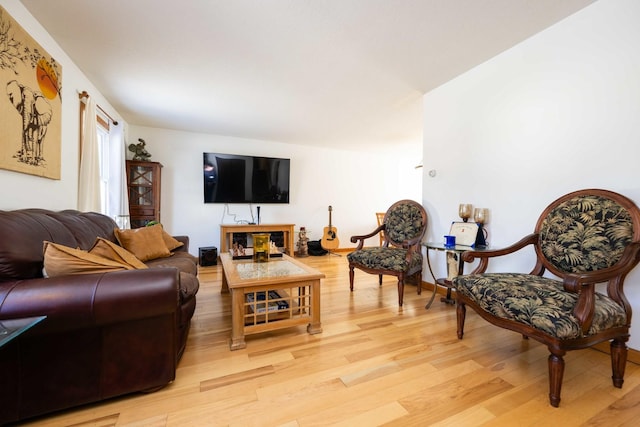 living room featuring light hardwood / wood-style flooring