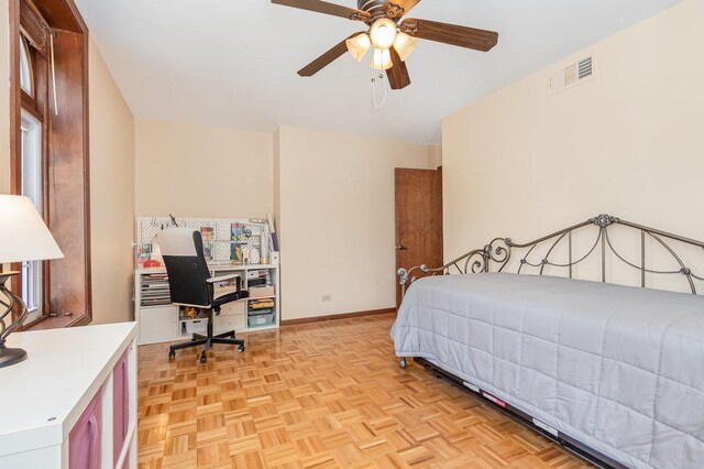 2921 Autumn Dr, Woodridge, IL 60517 - bedroom with a desk and a ceiling fan