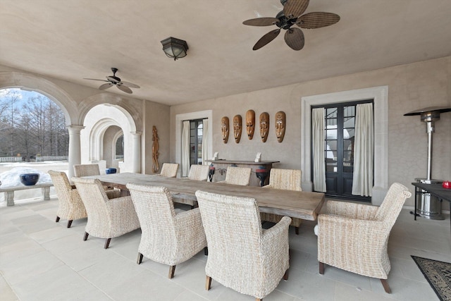 view of patio / terrace featuring ceiling fan