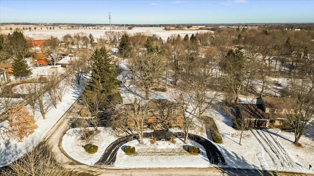 view of snowy aerial view