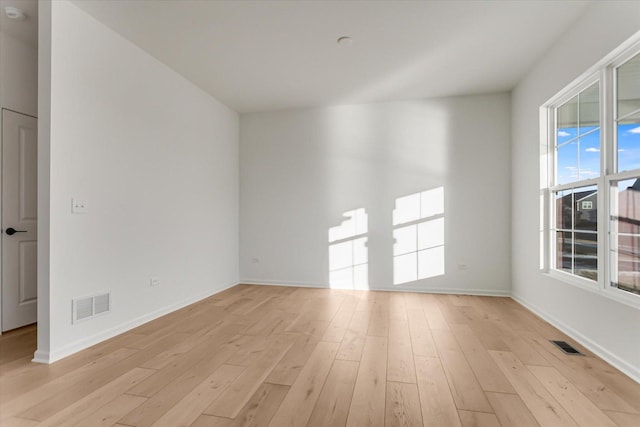 empty room featuring light wood-type flooring