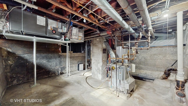 basement with electric panel