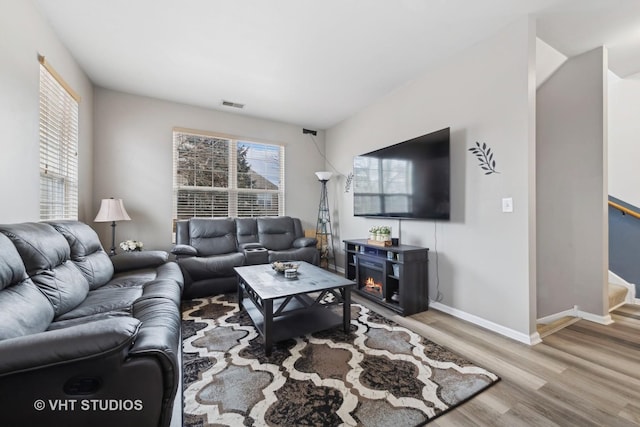 living room featuring hardwood / wood-style floors