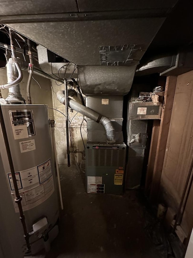 utility room with gas water heater