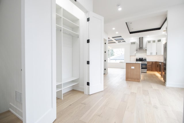 mudroom with light wood-type flooring