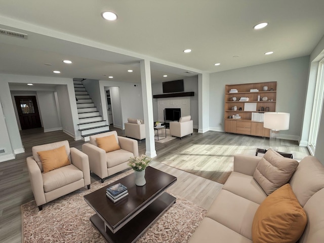 living room featuring hardwood / wood-style floors