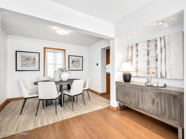 dining area featuring light hardwood / wood-style flooring