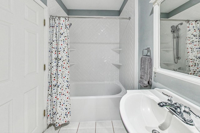 bathroom with tile patterned floors and sink