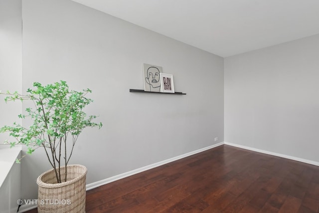 spare room with hardwood / wood-style flooring