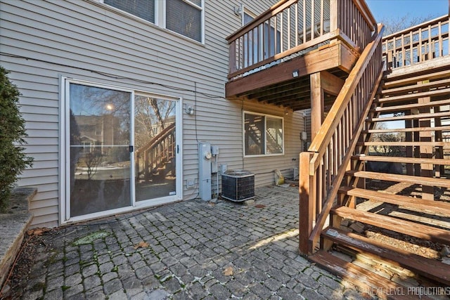 view of patio featuring central AC unit