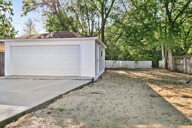 view of garage