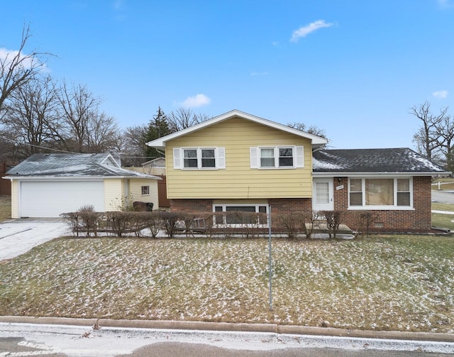 split level home with a garage