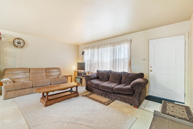 view of tiled living room