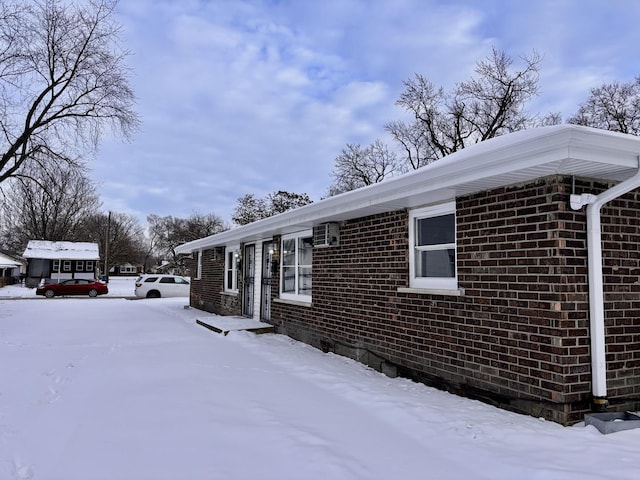 view of snow covered exterior