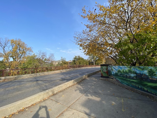 view of road featuring curbs