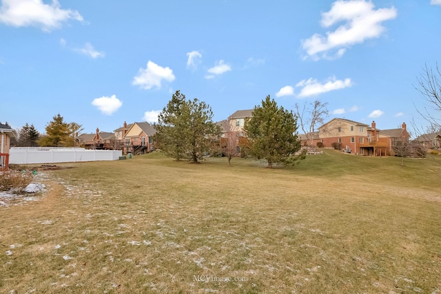 view of yard featuring a wooden deck