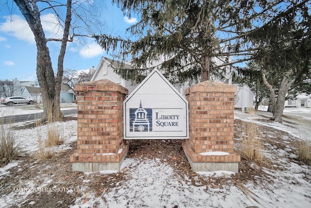 view of community sign