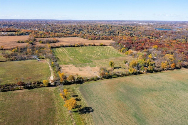 bird's eye view with a rural view