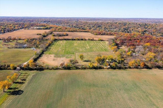 aerial view with a rural view