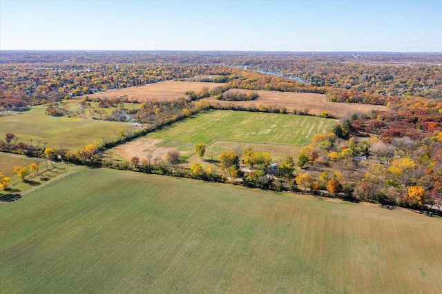 drone / aerial view featuring a rural view