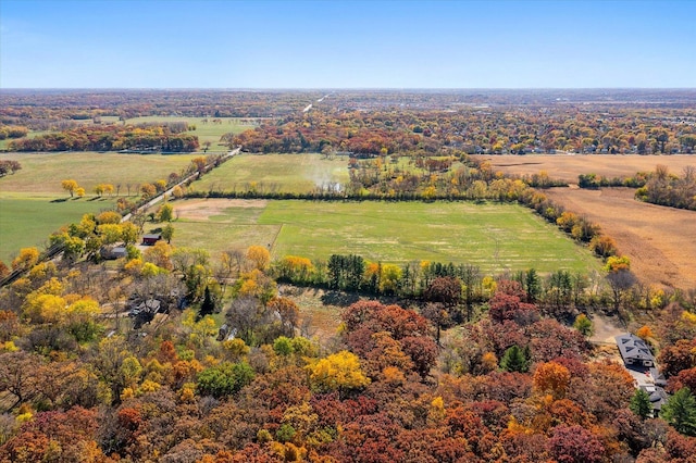 bird's eye view featuring a rural view