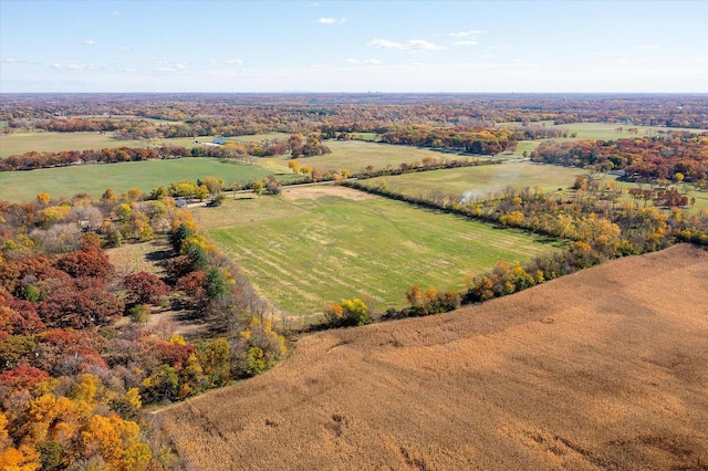 drone / aerial view featuring a rural view