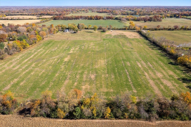 aerial view featuring a rural view