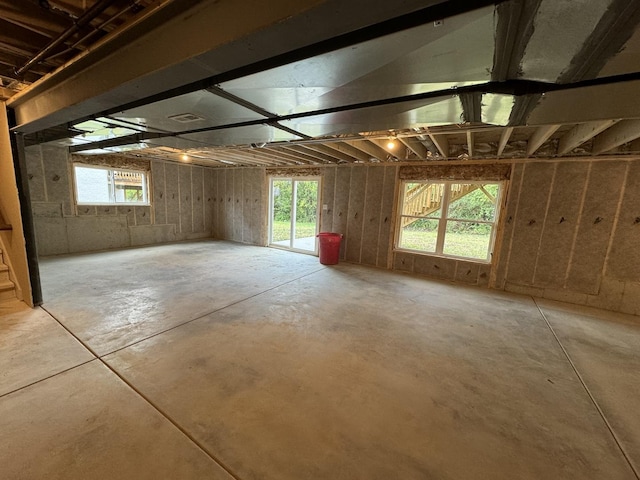 interior space featuring concrete floors