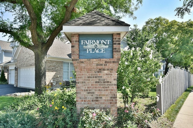 view of community sign