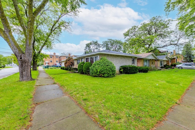 view of property exterior with a yard