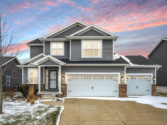 craftsman-style home with a garage