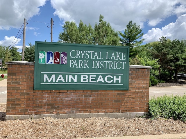 view of community sign