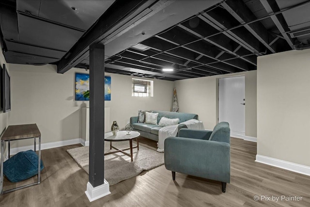 living room featuring hardwood / wood-style flooring