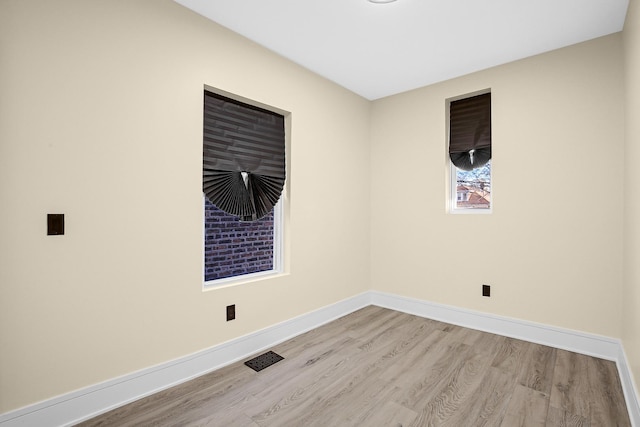 empty room featuring light wood-type flooring