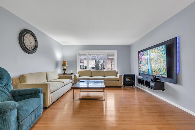 living room featuring light hardwood / wood-style flooring