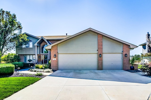 view of front of house with a garage