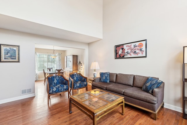 living room featuring wood-type flooring