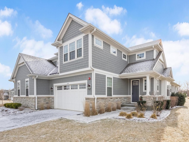 craftsman-style home with a garage