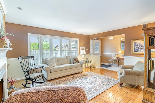 living room featuring wood-type flooring