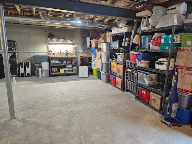 storage area featuring electric panel