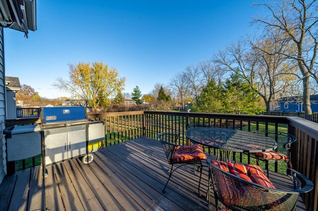 view of yard featuring a wooden deck