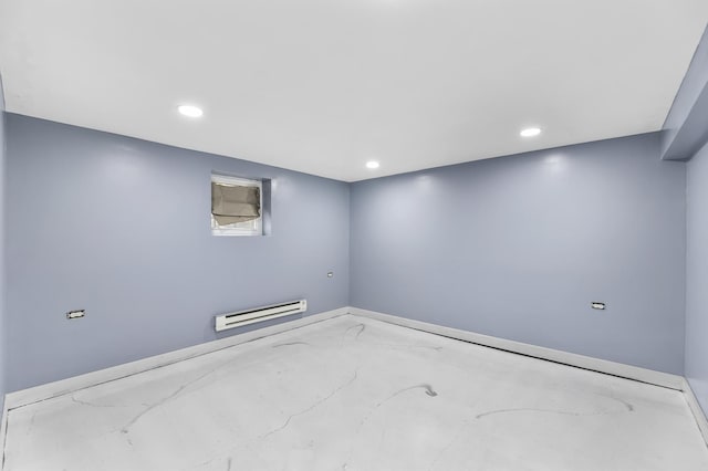 empty room with baseboard heating